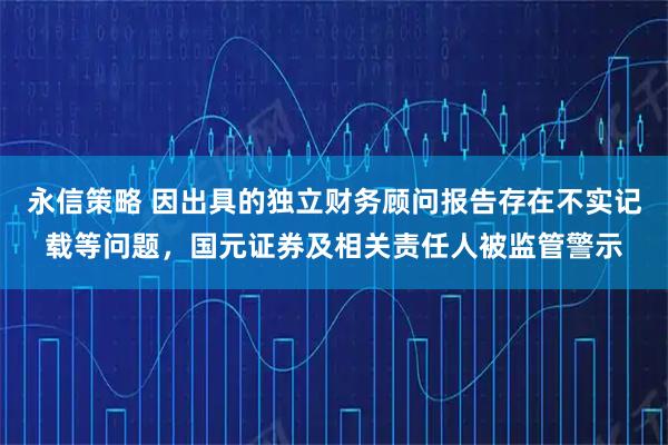 永信策略 因出具的独立财务顾问报告存在不实记载等问题，国元证券及相关责任人被监管警示